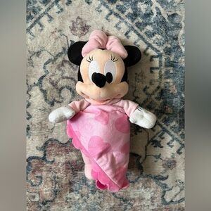 Disney Babies Minnie Mouse Plush Doll W/ Swaddle Blanket